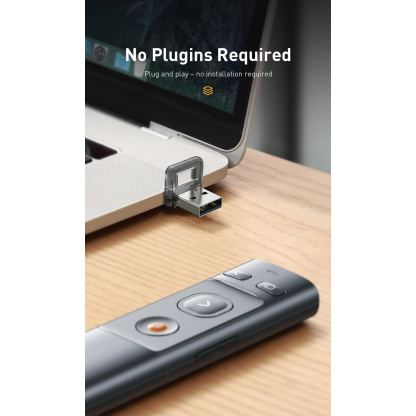 Безжично блутуут устройство за управление на вашите презентации - Baseus Orange Dot Wireless Presenter (ACFYB-C0G) (тъмносив) 7