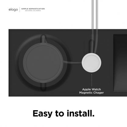 Силиконова поставка за зареждане на iPhone и Apple Watch чрез поставяне на Apple MagSafe Charger и Apple Watch кабел - Elago Charging Tray Duo for MagSafe & Apple Watch Charger (тъмносин) 4