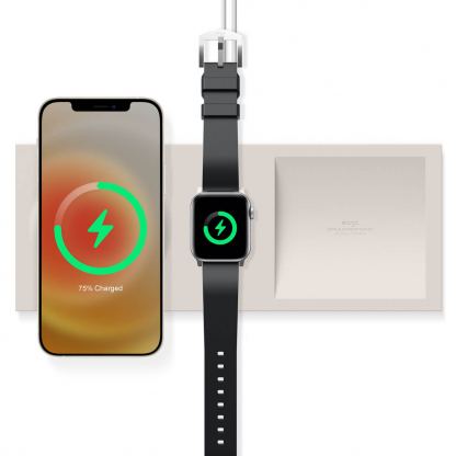 Силиконова поставка за зареждане на iPhone и Apple Watch чрез поставяне на Apple MagSafe Charger и Apple Watch кабел - Elago Charging Tray Duo for MagSafe & Apple Watch Charger (бял) 8
