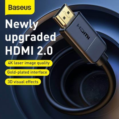 4K HDMI към 4K HDMI кабел (5 м) - Baseus High Definition Series HDMI To HDMI Adapter Cable (CAKGQ-D01) (черен) 10