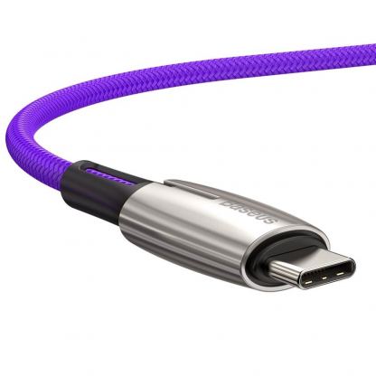 Кабел с въжена оплетка за устройства с USB-C порт (200 см) - Baseus Water Drop USB-C to USB-C Cable PD 2.0 60W (CATSD-K05) (лилав) 4
