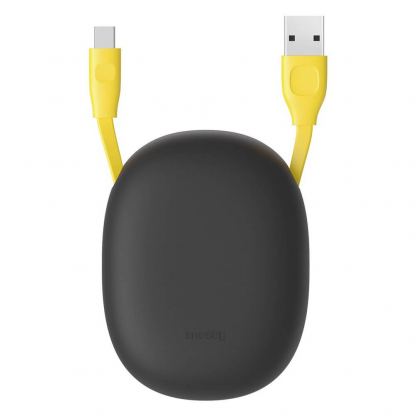 Универсален USB към USB-C кабел (100 см) - Baseus Lets Go Little Reunion One-Way Stretchable Data Cable (CATRN-GY) (сив-жълт) 2