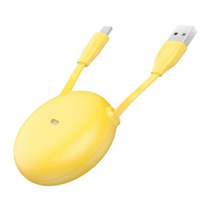 Универсален USB към USB-C кабел (100 см) - Baseus Lets Go Little Reunion One-Way Stretchable Data Cable (CATRN-GY) (сив-жълт) 3