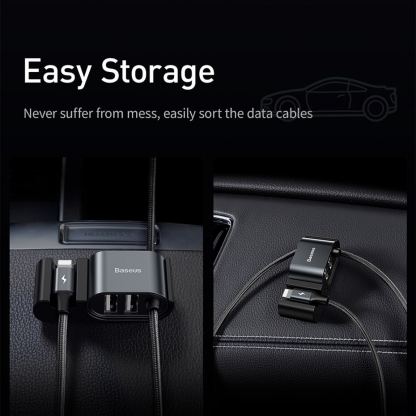 USB кабел с Lightning конектор и 2xUSB-A порта (150 см) - Baseus Special Data Cable for Backseat (Lightning + USB) (CALHZ-01) (черен) 9
