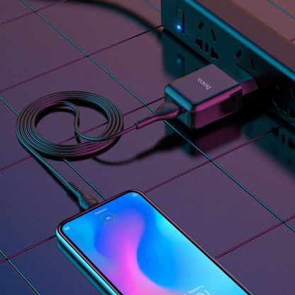 Захранване за ел. мрежа 2.1A с USB изход и USB-C кабел - Hoco N2 Wall Charger and USB-C Cable (черен) 3