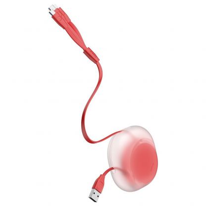 Универсален USB кабел с Lightning, microUSB и USB-C конектори (80 см) - Baseus Lets Go Little Reunion One-Way Stretchable 3-in-1 USB Cable (CAMLT-TY09) (червен) 5