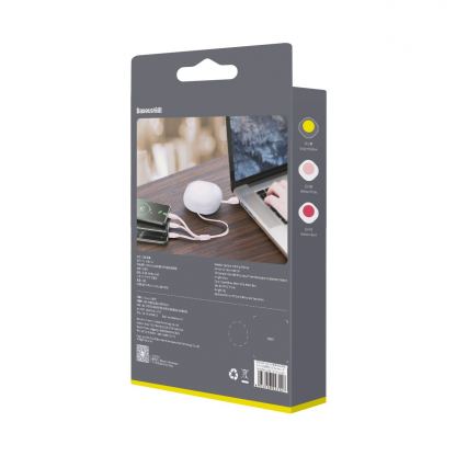 Универсален USB кабел с Lightning, microUSB и USB-C конектори (80 см) - Baseus Lets Go Little Reunion One-Way Stretchable 3-in-1 USB Cable (CAMLT-TY09) (червен) 10