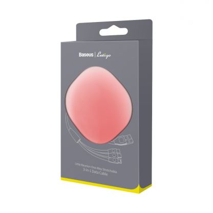 Универсален USB кабел с Lightning, microUSB и USB-C конектори (80 см) - Baseus Lets Go Little Reunion One-Way Stretchable 3-in-1 USB Cable (CAMLT-TY09) (червен) 11