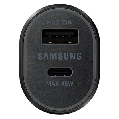 Оригинално зарядно за кола с USB-C и USB изходи за зареждане на мобилни устройства и USB-C кабел (черен) - Samsung Super Fast Dual Car Charger (45W+15W) (EP-L5300XBEGWW) (ритейл опаковка) 3