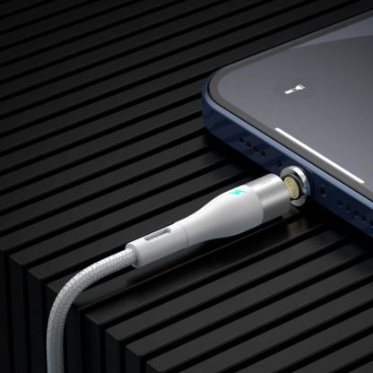 Кабел с магнитни конектори за Apple продукти с Lightning, microUSB и USB-C (100 см) - Baseus Zinc Magnetic Safe Fast Charging Data Cable (CA1T3-B02) (бял) 4