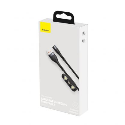 Кабел с магнитни конектори за Apple продукти с Lightning, microUSB и USB-C (100 см) - Baseus Zinc Magnetic Safe Fast Charging Data Cable (CA1T3-AG1) (черен) 10