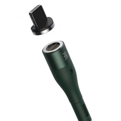 Кабел с магнитен конектор за Apple продукти с Lightning порт (100 см) - Baseus Zinc Magnetic USB Lightning Cable (CALXC-K06) (зелен) 3