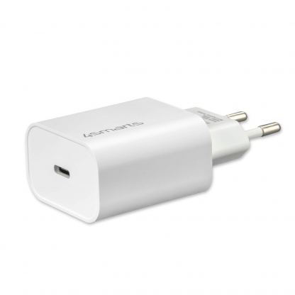 Захранване за ел. мрежа с USB-C изход и USB-C към USB-C кабел - 4smarts Wall Charger VoltPlug PD 20W (бял) 6