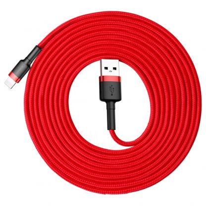 Lightning USB кабел за Apple устройства с Lightning порт (300 см) - Baseus Cafule USB Lightning Cable (CALKLF-R09) (червен) 2
