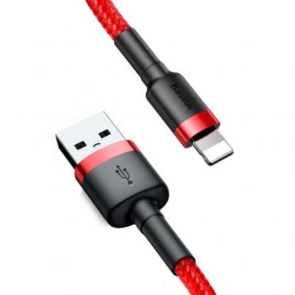 Lightning USB кабел за Apple устройства с Lightning порт (300 см) - Baseus Cafule USB Lightning Cable (CALKLF-R09) (червен) 6
