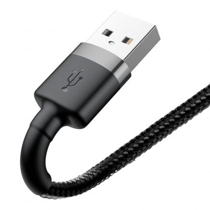 Lightning USB кабел за Apple устройства с Lightning порт (100 см) - Baseus Cafule USB Lightning Cable (CALKLF-BG1) (черен-сив) 2