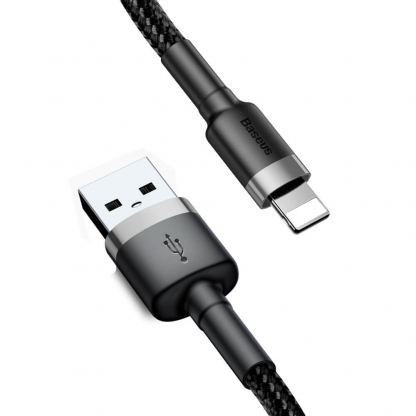Lightning USB кабел за Apple устройства с Lightning порт (100 см) - Baseus Cafule USB Lightning Cable (CALKLF-BG1) (черен-сив) 4