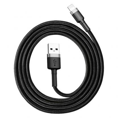 Lightning USB кабел за Apple устройства с Lightning порт (100 см) - Baseus Cafule USB Lightning Cable (CALKLF-BG1) (черен-сив) 5