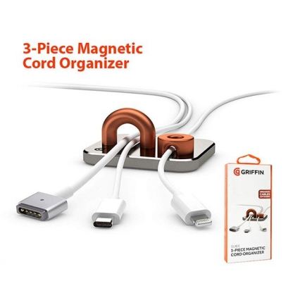 Комплект магнитен органайзер за кабели - Griffin Guide 3-Piece Magnetic Cord Organizer (сребрист) 2