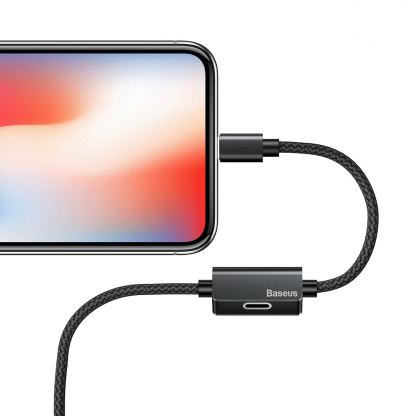 Lightning USB кабел с допълнителен Lightning порт за устройства с Lightning порт (100 см) - Baseus Music Series Lightning Audio Data Cable (черен) 2