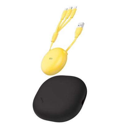 Универсален USB кабел с Lightning, microUSB и USB-C конектори (80 см) - Baseus Lets Go Little Reunion One-Way Stretchable 3-in-1 USB Cable (CAMLT-TYGY) (жълт) 5