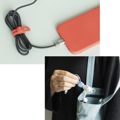 Пет броя силиконови органайзери за кабели - Ringke Set 5 x Silicone Strap Cable Organizer (в различни цветове) 6