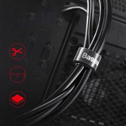 Велкро лента за организиране на кабели (100 см) - Baseus Rainbow Circle Velcro Strap (черен) 8