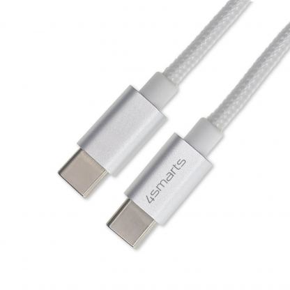 USB-C към USB-C кабел за устройства с USB-C порт (100 см) - 4smarts RapidCord USB-C to USB-C Data Cable 50W (бял) 3