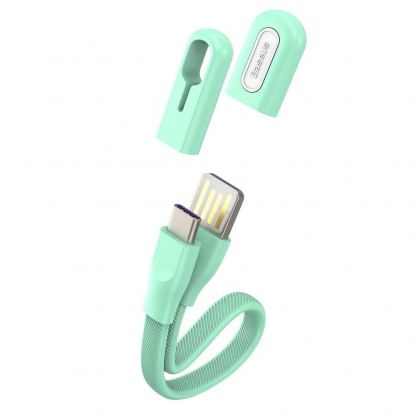 Кабел за устройства с USB-C порт (22 см) - Baseus Bracelet USB-C Cable (CATFH-06A) (зелен) 4