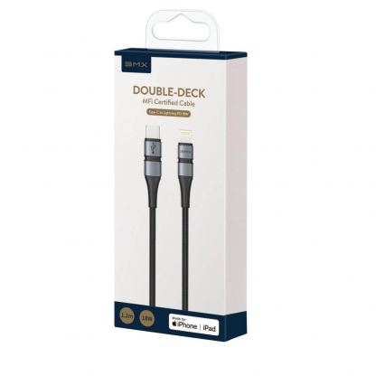 MFI сертифициран USB-C към Lightning кабел за Apple устройства с Lightning порт (120 см) - Baseus BMX Double-Deck USB-C to Lightning Cable PD 18W (черен) 8