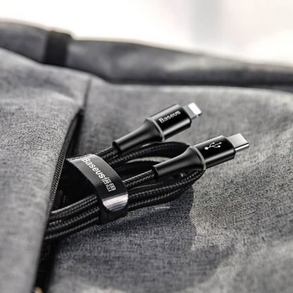 USB-C към Lightning кабел за Apple устройства с Lightning порт (100 см) - Baseus Halo USB-C to Lightning Cable (CATLGH-01) (черен) 6