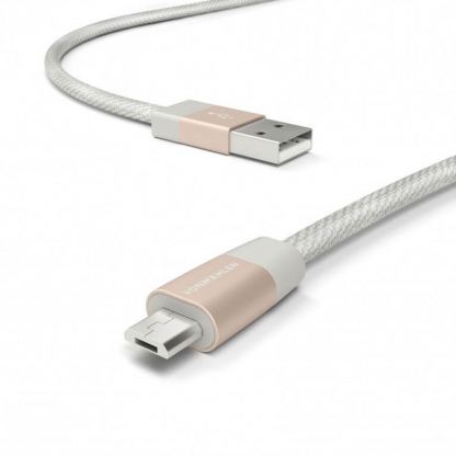 USB-A към microUSB 2.0 плетен кабел за устройства с USB-C порт (100 см) - Vonmahlen Premium Cable USB-A to microUSB (розово злато) 3
