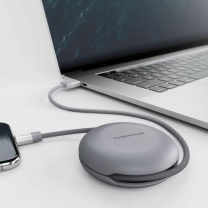 Vonmahlen Premium Cable USB-A to microUSB - USB-A към microUSB 2.0 плетен кабел за устройства с USB-C порт (100 см) (сребрист) 5