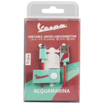 MicroUSB кабел за устройства с MicroUSB стандарт (120 см) - Tribe Vespa Micro USB Cable (червен) 2