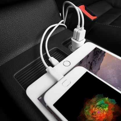 Зарядно за кола с 2xUSB изходa (4.8A) и Lightning кабел за iPhone, iPad и iPod с Lightning порт - Hoco Dual USB Car Charger 4.8A & Lightning Cable Z12 (бял) 5