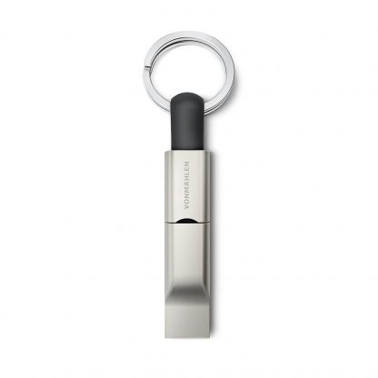 Универсален алуминиев USB-C кабел за устройства с USB-C порт (10 см) - Vonmahlen High Five-C Charging Cable (сив) 2