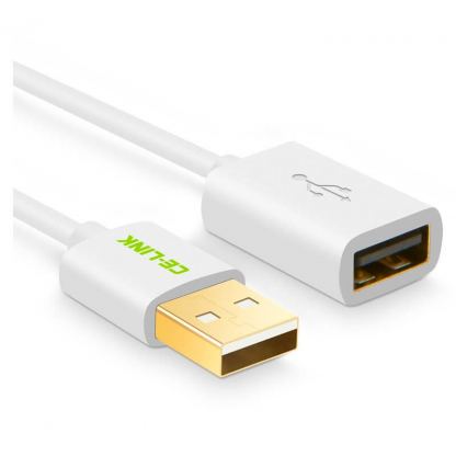 Удължителен USB кабел (100 см) - CE-Link USB 2.0 Extension Cable (бял) 4