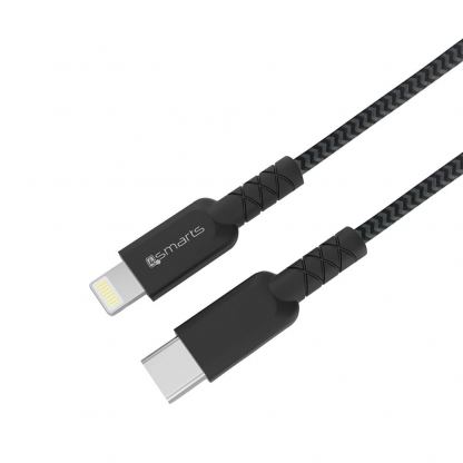 USB-C кабел към Lightning за Apple устройства - 4smarts MFI RAPIDCord PD USB-C to Lightning Cable 1m (черен) 2