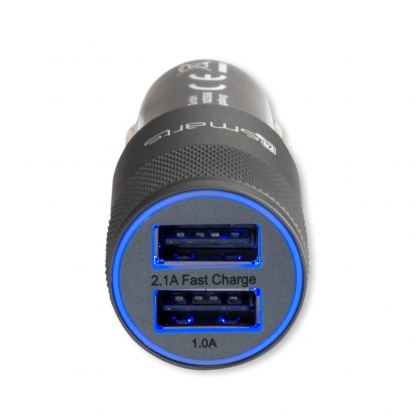 Зарядно за кола и качествен кабел с оплетка от неръждаема стомана за microUSB и USB-C стандарти 150 см. - 4smarts Car-Bundle Hybrid 15.5W with 2in1 ComboCord Cable (черен) 2