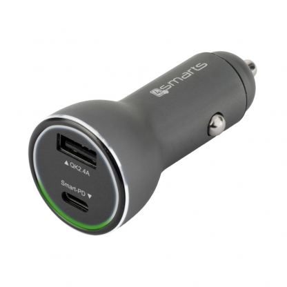 Зарядно за кола с USB-C кабел за устройства с USB-C порт - 4smarts Fast Car Charger Set iPD (черен) 7