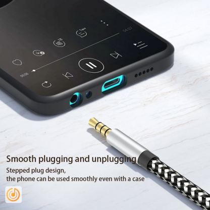 Удължителен аудио кабел 3.5 mm женско към 3.5 mm мъжко (100 см) (черен)  - 4smarts MatchCord Audio Extension Cable 5