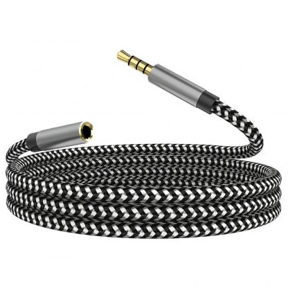 Удължителен аудио кабел 3.5 mm женско към 3.5 mm мъжко (100 см) (черен)  - 4smarts MatchCord Audio Extension Cable 8