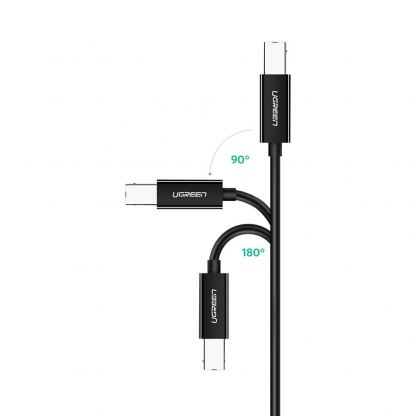 Кабел за принтер и други външни устройства USB-C Male към USB-B Male (100 см) - Ugreen US241 USB-C To USB-B 2.0 Printer Cable (черен) 2