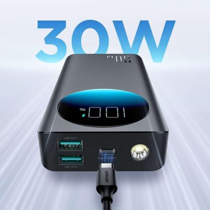 Външна батерия с 2xUSB-A и 1xUSB-C изходи и технология за бързо зареждане - Joyroom Digital Display Power Bank 30W 30000 mAh (черен) 8