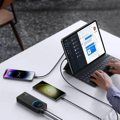 Външна батерия с 2xUSB-A и 1xUSB-C изходи и технология за бързо зареждане - Joyroom Digital Display Power Bank 30W 20000 mAh (черен) 10