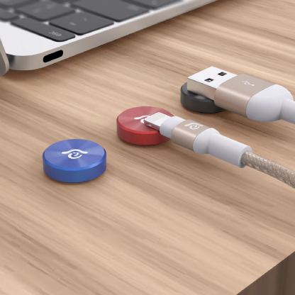 3 броя стилни магнитни органайзери за кабели - Adam Elements Gravity G1 Magnetic Cable Holder Set (розов-златист-лилав) 3