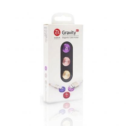 3 броя стилни магнитни органайзери за кабели - Adam Elements Gravity G1 Magnetic Cable Holder Set (син-червен-черен) 5