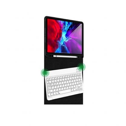 Кожен калъф и безжична блутут клавиатура за iPad Pro 11 M2 (2022), iPad Pro 11 M1 (2021), iPad Pro 11 (2020) - USAMS Winro Case and Bluetooth Keyboard (лилав) 3