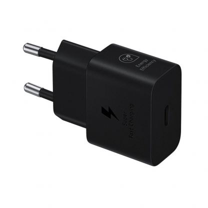 Захранване за ел. мрежа с USB-C изход с технология за бързо зареждане и USB-C кабел (черен) - Samsung USB-C 25W Travel Wall Charger EP-T2510XBEGEU (ритейл опаковка) 2