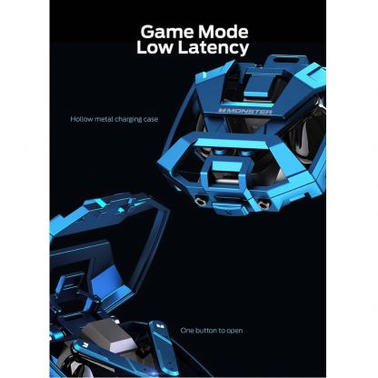 Безжични блутут слушалки със зареждащ кейс - Monster Airmars TWS In-Ear Gaming Bluetooth Earphones XKT09 (жълт-черен) 5